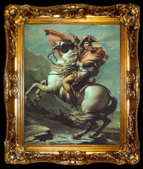 framed  Jacques-Louis David Napoleon Crossing the Saint Bernard, ta009-2